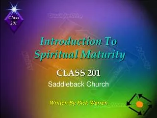 Introduction To Spiritual Maturity