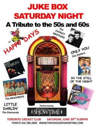 JUKE BOX SATURDAY NIGHT A Tribute to the 50s and 60s