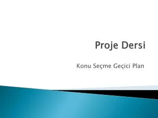 proje dersi