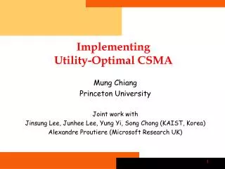 Implementing Utility-Optimal CSMA