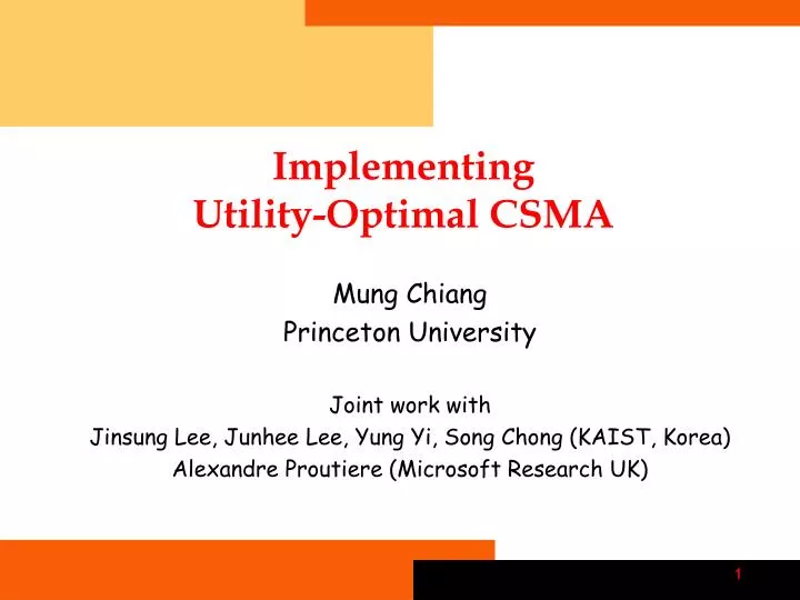 implementing utility optimal csma