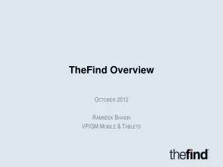 TheFind Overview