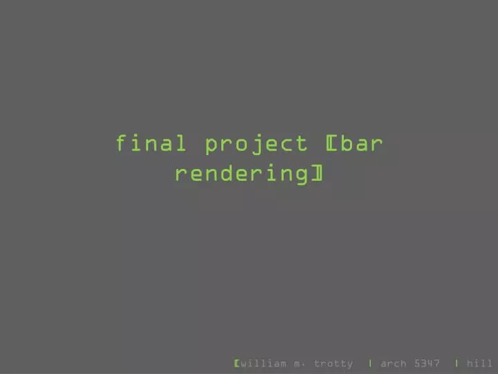 final p roject bar rendering