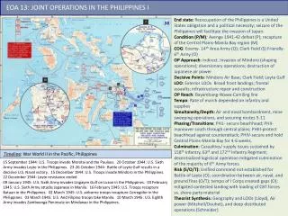 EOA 13: JOINT OPERATIONS IN THE PHILIPPINES I