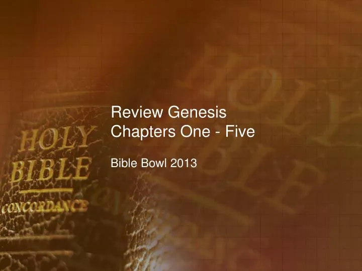 review genesis chapters one five