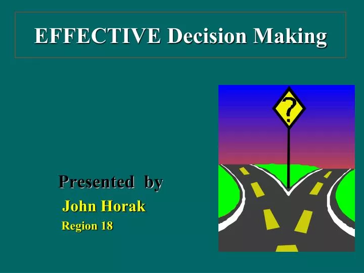 effective decision making