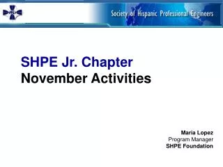 SHPE Jr. Chapter November Activities