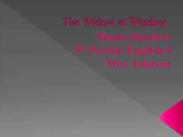 the widow at windsor