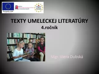 TEXTY UMELECKEJ LITERATÚRY 4.ročník