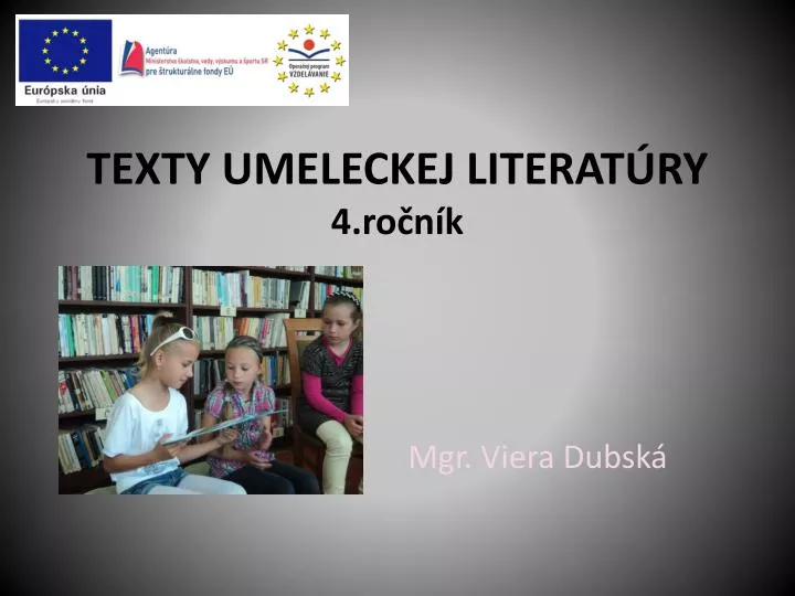 texty umeleckej literat ry 4 ro n k