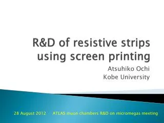 R&amp;D of resistive strips using screen printing