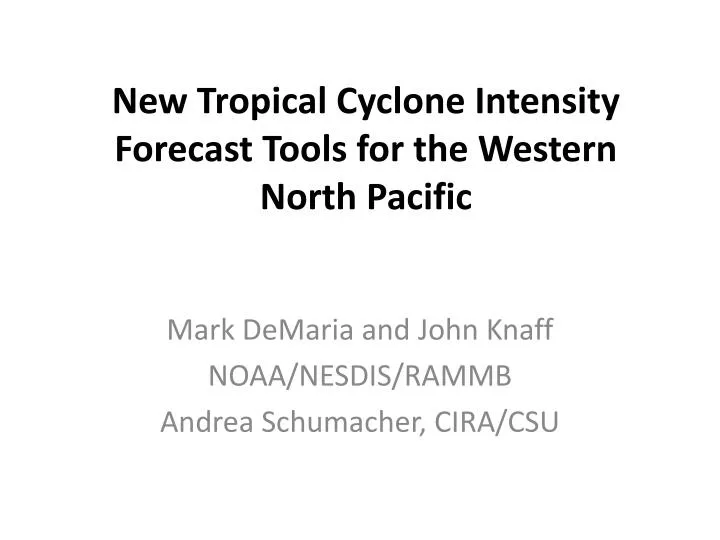 new tropical cyclone intensity forecast tools for the western north pacific