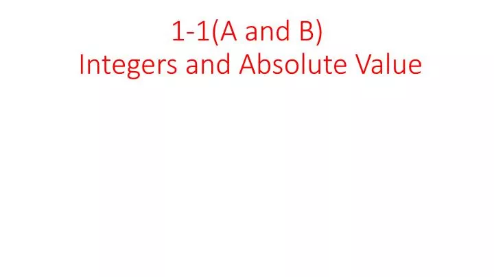 1 1 a and b integers and absolute value