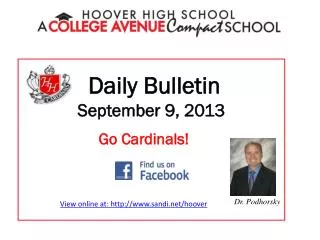 Daily Bulletin September 9, 2013