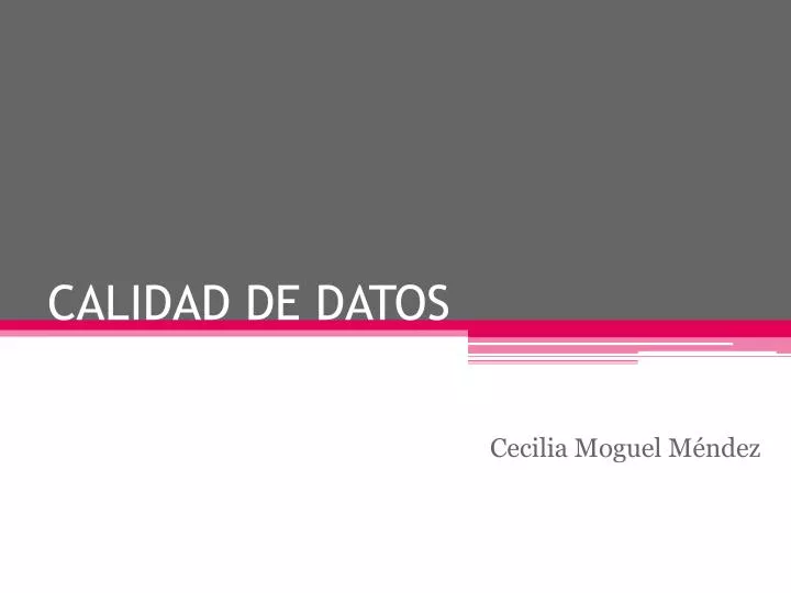 calidad de datos