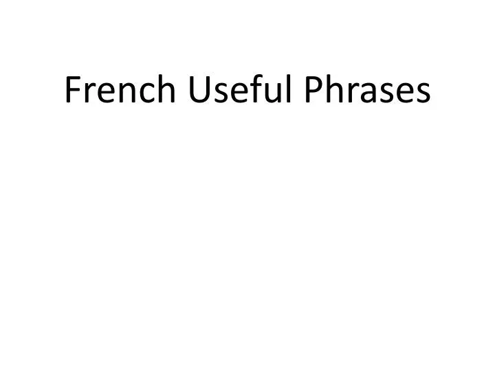 french useful phrases