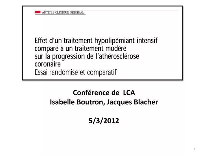 conf rence de lca isabelle boutron jacques blacher 5 3 2012