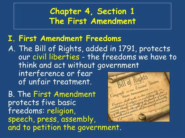 chapter 4 section 1 the first amendment