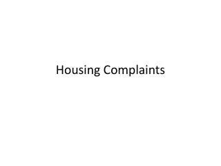 Housing Complaints