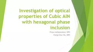 Investigation of optical properties of Cubic AlN with hexagonal phase inclusion