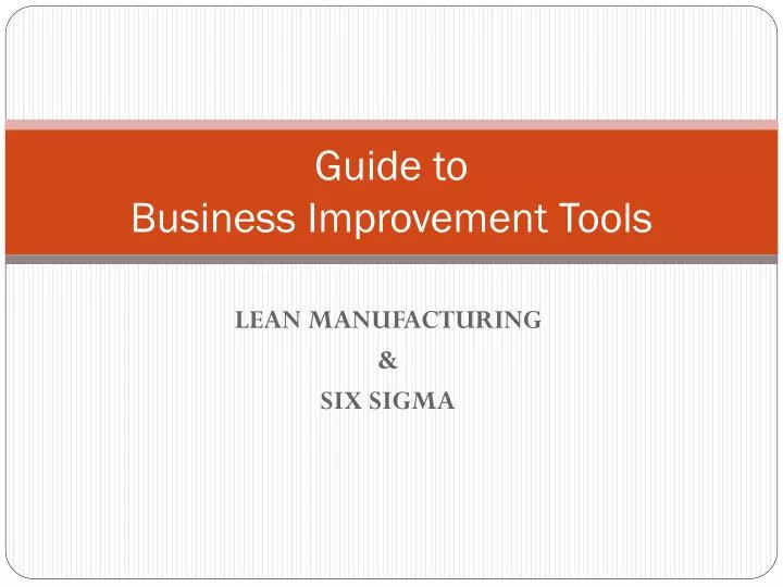 guide to business improvement tools