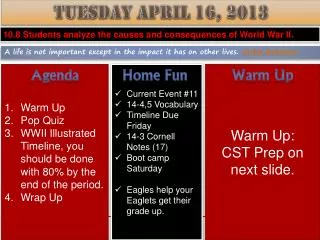 Tues day April 16, 2013