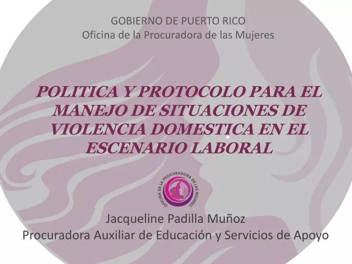 politica y protocolo para el manejo de situaciones de violencia domestica en el escenario laboral