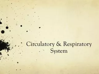 Circulatory &amp; Respiratory System