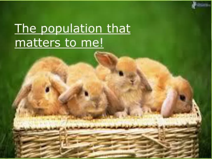 the population that matters to me