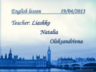 English lesson 19/04/2013