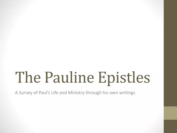 the pauline epistles