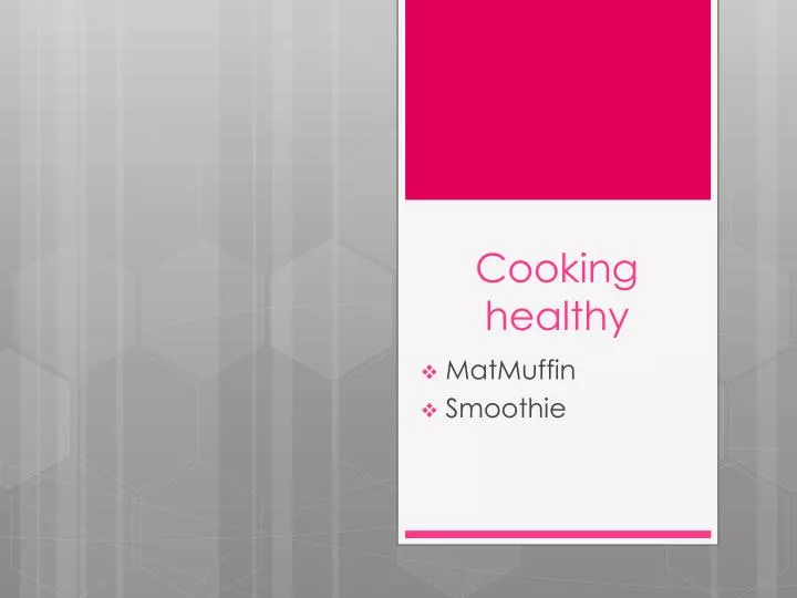 cooking healthy