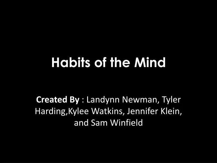 habits of the mind