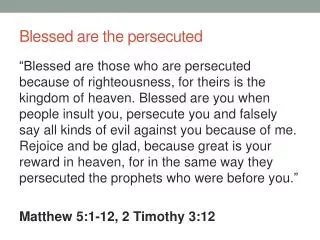 blessed are the persecuted