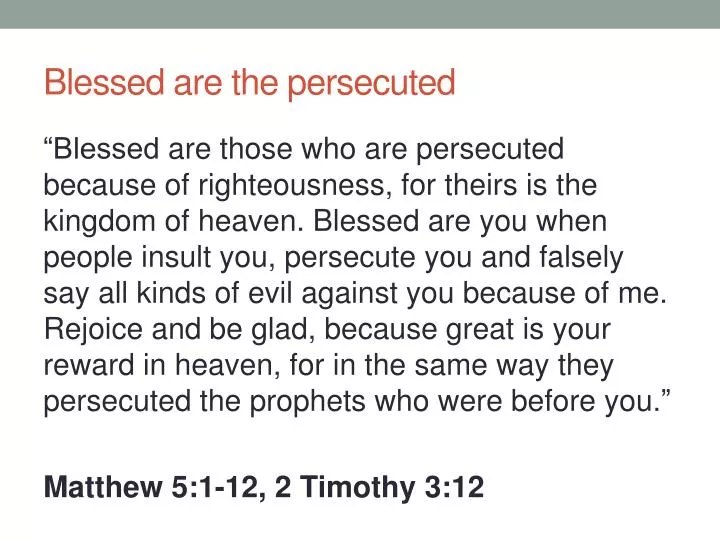 blessed are the persecuted