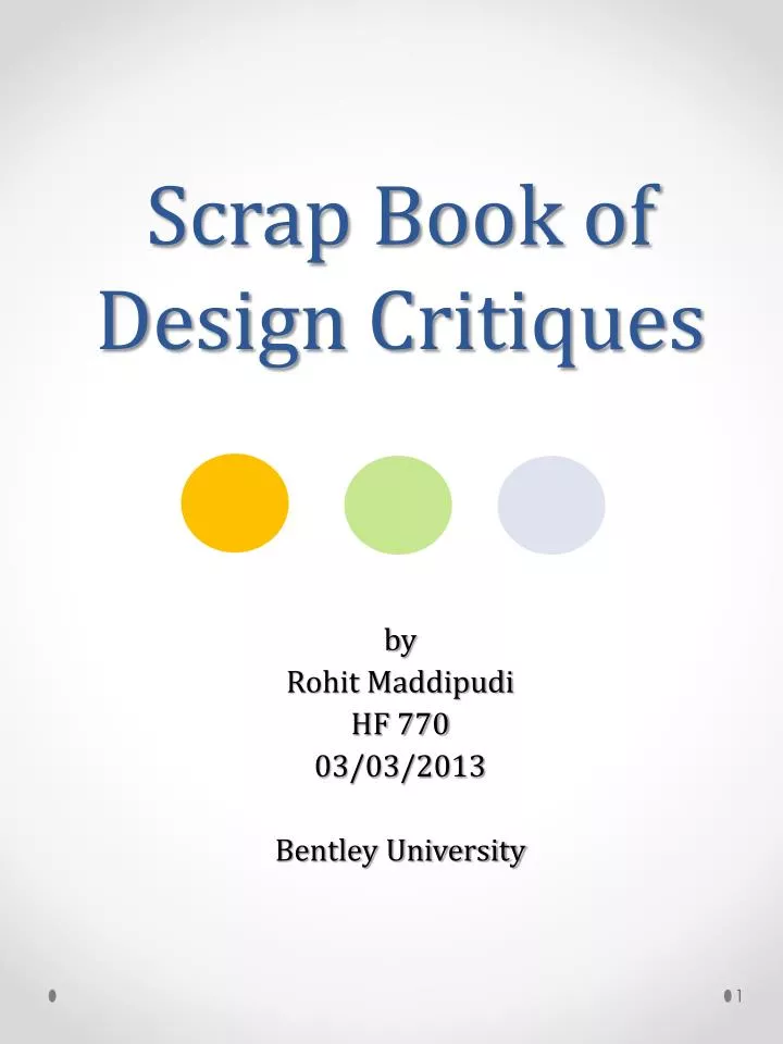 scrap book of design critiques