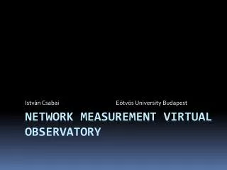 Network Measurement Virtual Observatory