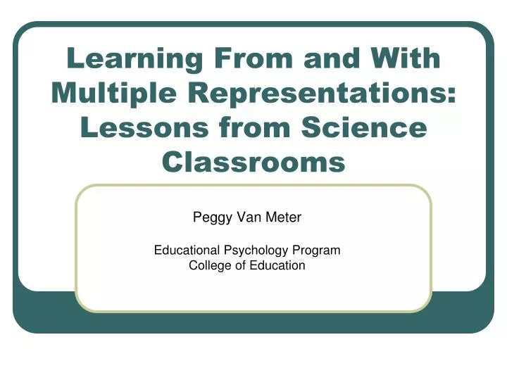 learning from and with multiple representations lessons from science classrooms