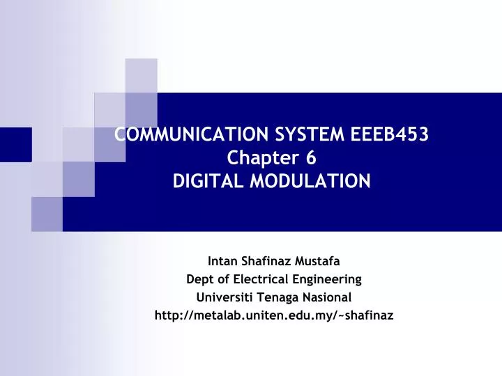 communication system eeeb453 chapter 6 digital modulation