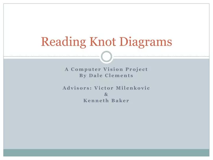 reading knot diagrams