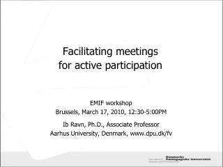 Facilitating meetings for active participation