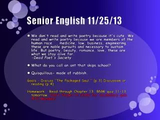 Senior English 11/25/13