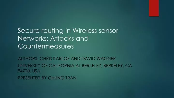 secure routing in wireless sensor networks attacks and countermeasures