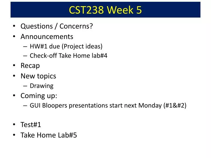 cst238 week 5