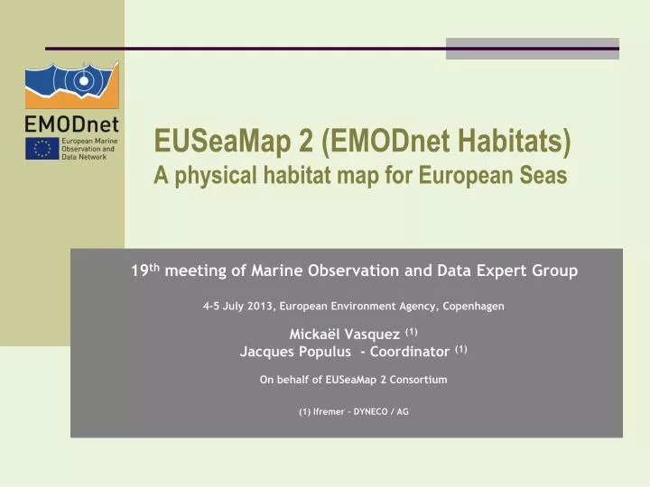 euseamap 2 emodnet habitats a physical habitat map for european seas