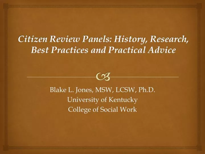 citizen review panels history research best practices and practical advice