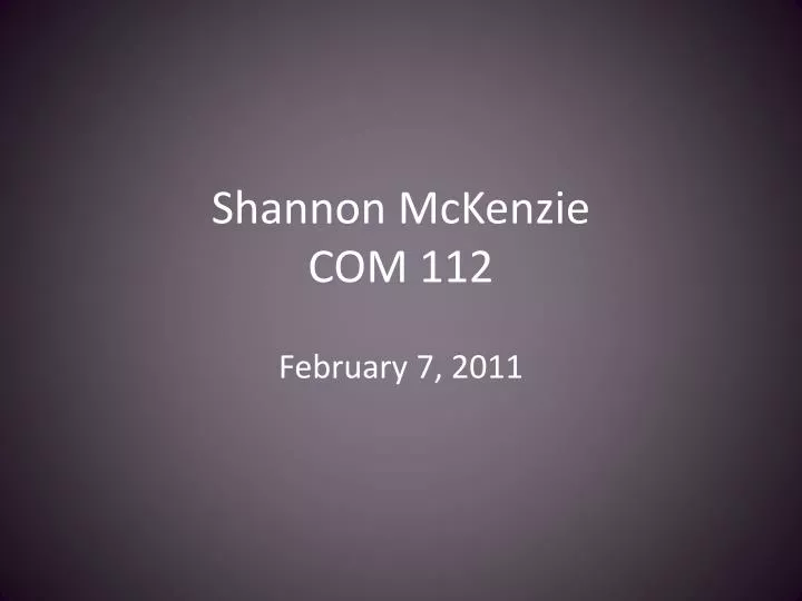 shannon mckenzie com 112