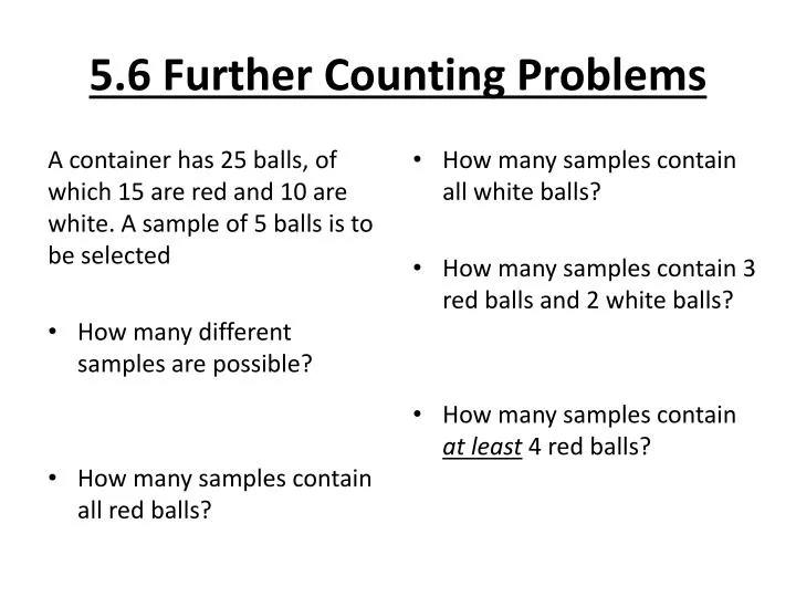 5 6 further counting problems