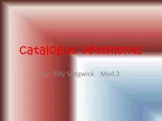 catalogue v tements