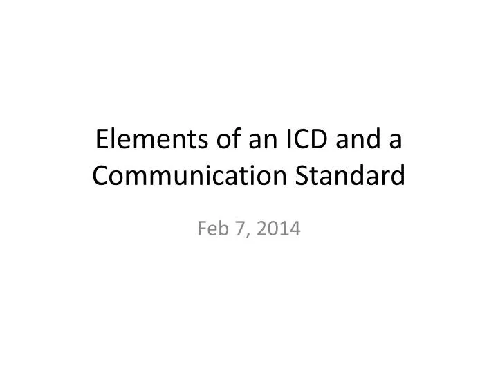 elements of an icd and a communication standard